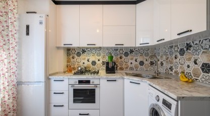 Bucătărie MODERNĂ, de colț, în nuanță - albă Bucătarii moderne