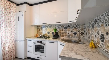 Bucătărie MODERNĂ, de colț, în nuanță - albă Bucătarii moderne