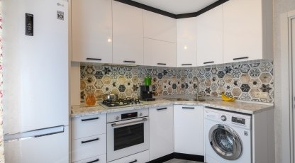 Bucătărie MODERNĂ, de colț, în nuanță - albă Bucătarii moderne